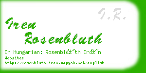 iren rosenbluth business card